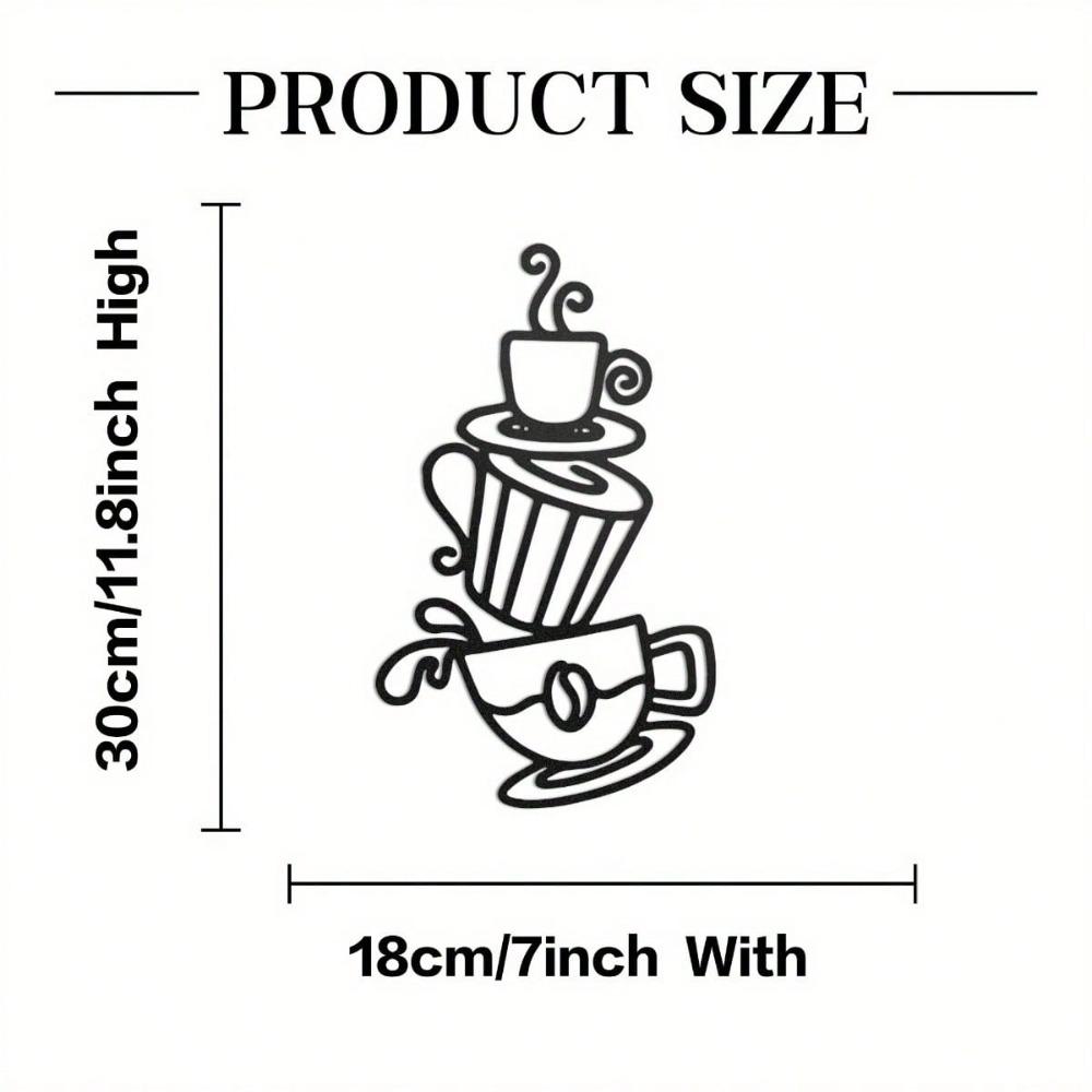 

Metal Wall Decor Coffee Cup Durable Home Kitchen Gift Hanging Ornament Bar Accessory TY-101525
