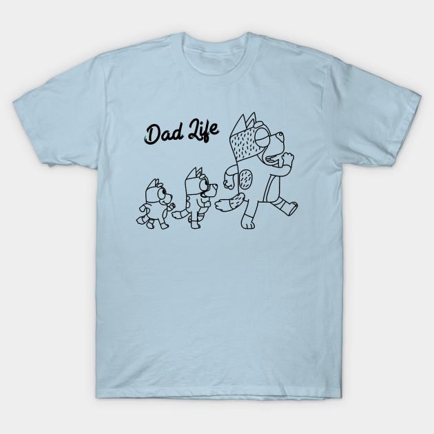 

Men Black Print T-shirt Bluey Dad Life No-Cut Transfer Paper Print Cotton Tshirt M світло-синій колір