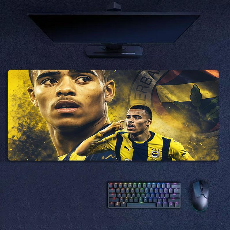 Mason Greenwood Mouse Pad, Large Gaming Desk Mat, Non-slip XXL Mousepad for Laptop & Tablet, Mini PC Playmat with Stitched Edges