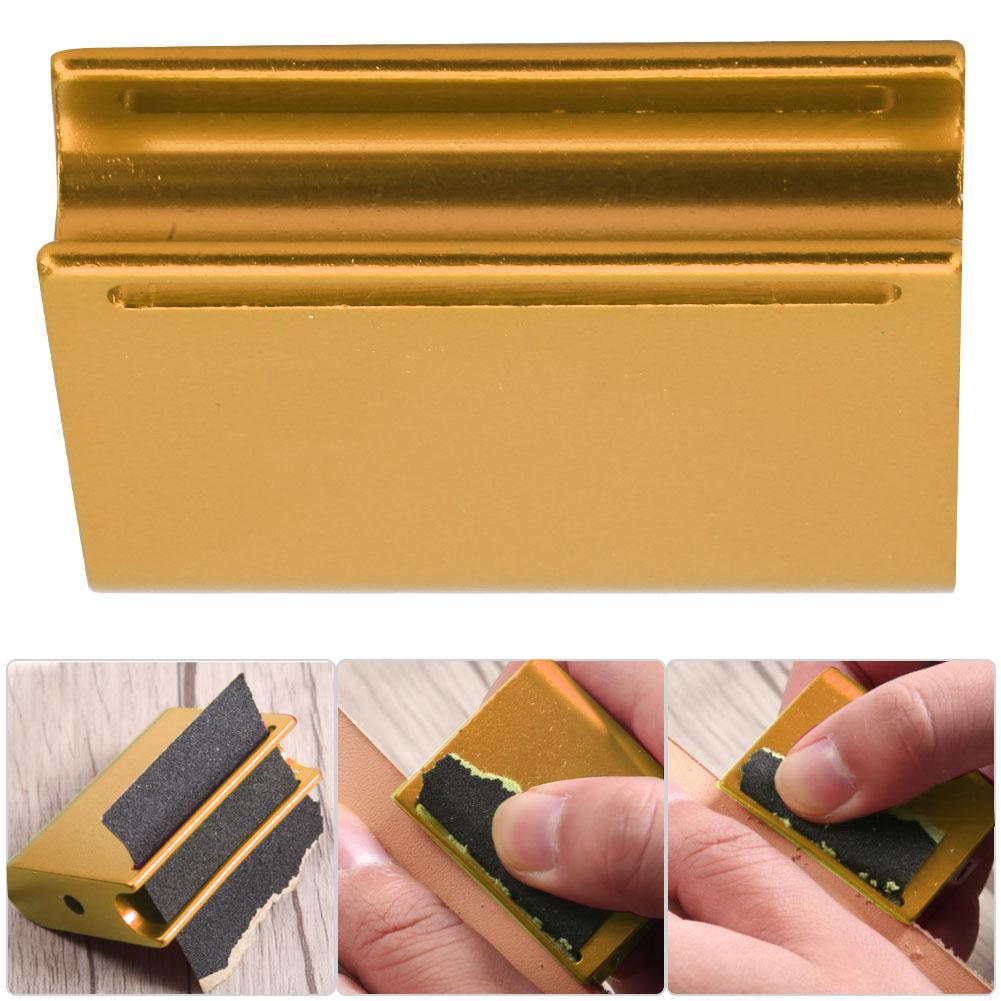 Aluminum Alloy Leather Edge Slicker Burnisher DIY Leather Craft Trimming Polishing Tool (Gold)