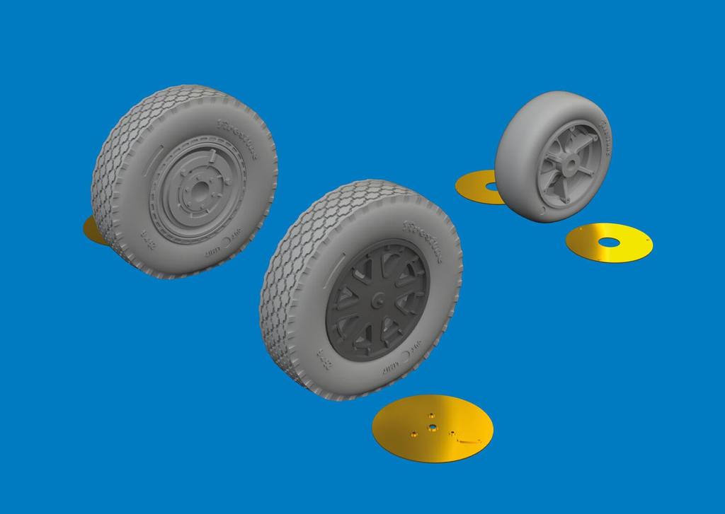 Eduard 1/48 Brassin P-39 Airacobra Late Model Wheels (for Arma Hobby) Plastic Model Kit Parts EDU6481052 (Airplane)
