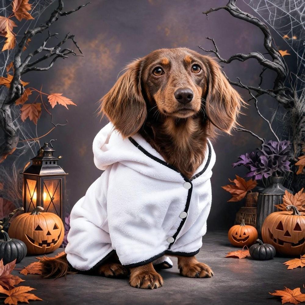 Plush Halloween Dog Towel Water-absorbent Pet Hoodie Bathrobe Dog Bath Towels After Swim