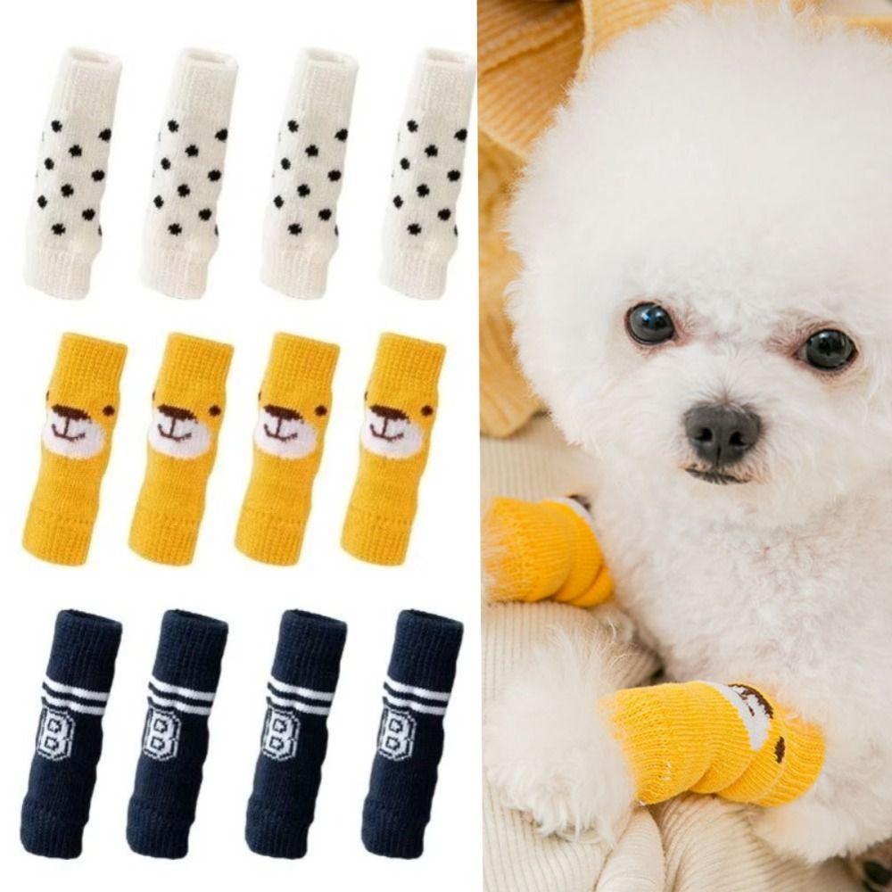 4ks/sada Teplá chránič kolen proti moči Chránič loktů pro psa Ponožky pro psa Módní botky pro štěně