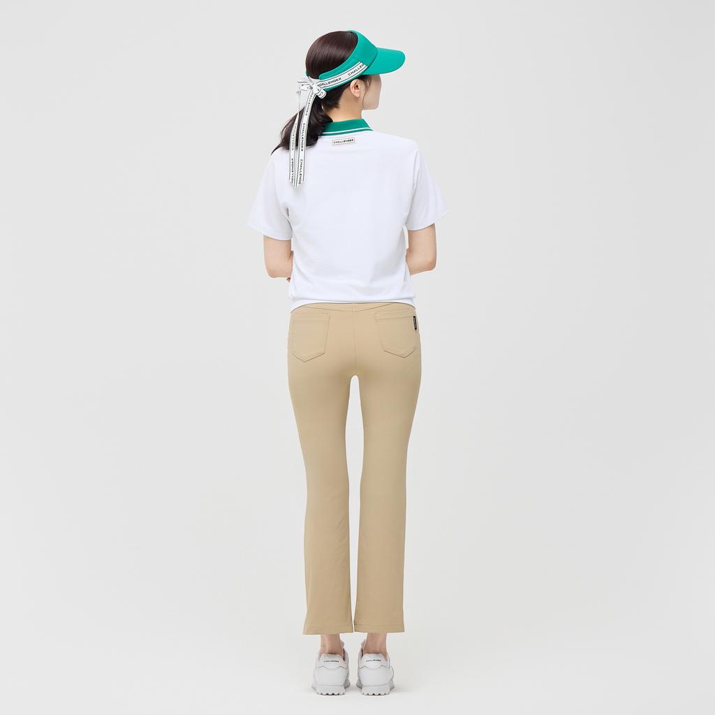 CHALLENGER Women'S Essential Nylon Stretch Semi-Bootcut Pants Beige