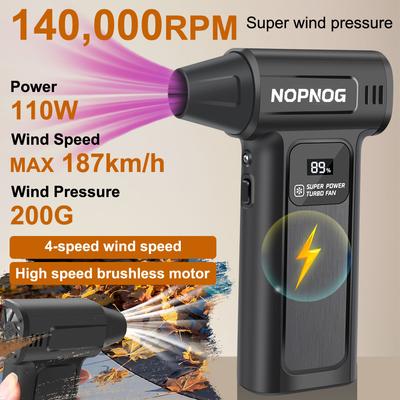 Electric Air Duster Type-C Charging 4 Gears M9 Car Fan Blowing Snow Cleaning Blower Tool 150000RPM Turbo Jet Fan Violent Hair Dryer Car Accessories