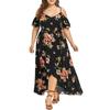 2023 European & American Fashion Plus Size Sexy Print Dress - Short Sleeve Summer Women's Wear