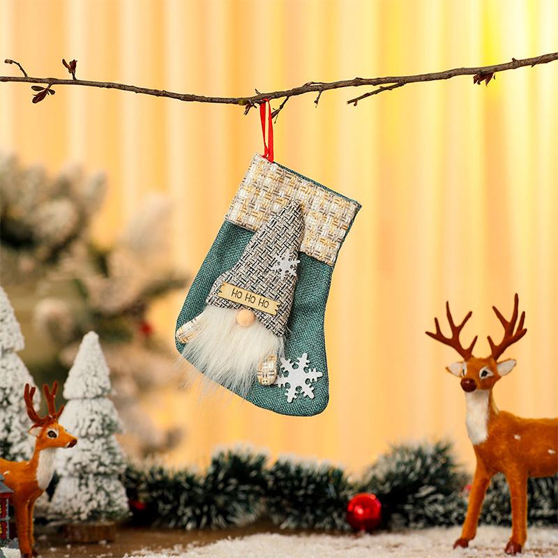 Boże Narodzenie Boże Narodzenie Skarpetka Świąteczna Śmieszne Torby na Prezenty Eleganckie Ozdoby Świąteczne Świąteczna Atmosfera 20x15x10.5cm