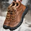 Fashion Golden Sapling Outdoor Men's Boots Genuine Leather Winter Shoes for Men Classics Mountain Trekking Footwear Tactical Ankle Boot