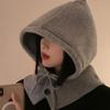 Korean balaclava hat women's winter warm hat scarf integrated knitted ear protector wool hat knitted hat