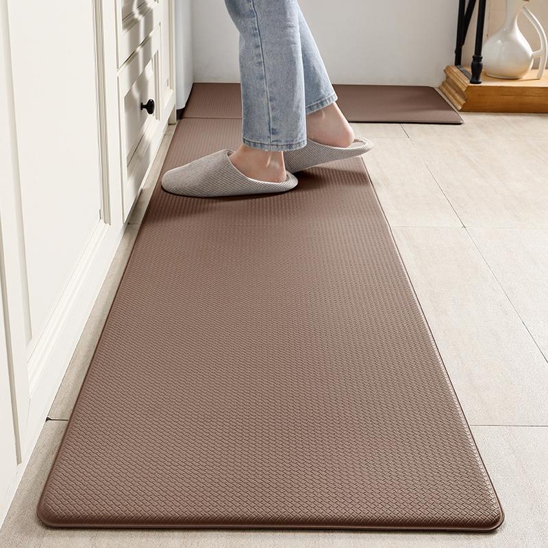 

PU Leather Thicken Kitchen Mat Long PVC Waterproof Anti-fouling Non-slip Slow Rebound Solid Color Washable Floor Rug 1PC 45x75cm 1PC серый