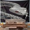 "Intricate Black and White Snake Design" Pattern Wall Hanging Tapestry Decorative Tapestry Home Decor for Bedroom and Living Room