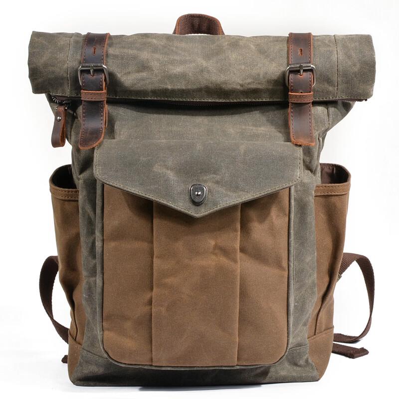 

Li Shen Vintage Waxed Canvas Backpack 30x11.5x43cm
