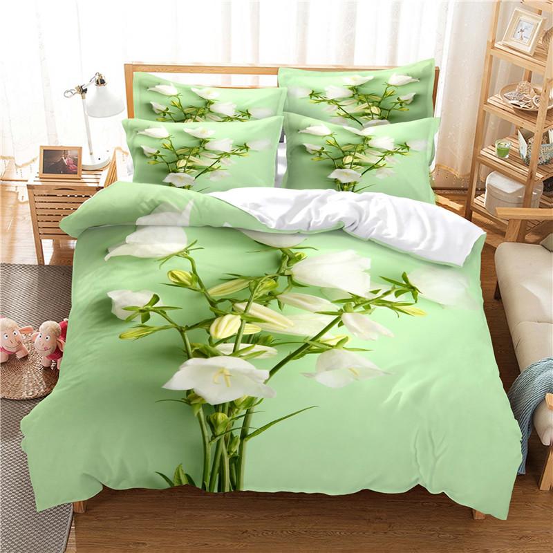 Flower Duvet Cover Set Colourful Plant Rose 3D Print Polyester Comforter Cover King Size For Girls Couple Valentine's Day Gift
