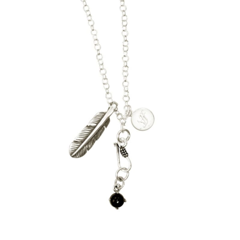 

nff [silver925] plume onyx necklace-silver ONE
