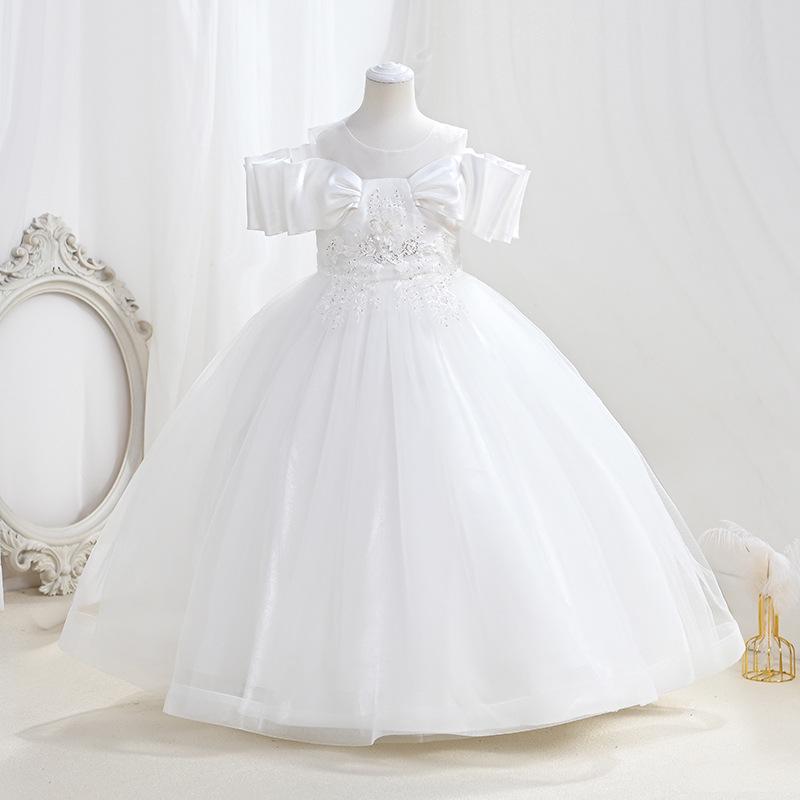 

Европейское и американское сетчатое пышное платье принцессы в пол - Формальная одежда для девочки-цветочницы 130 cm