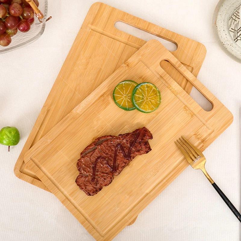 WXCOO Kitchen Wooden Chopping Boards Double-sided Serving Board for Meat Fruit and Vegetable Cutter Solid Wooden Cutting Board
