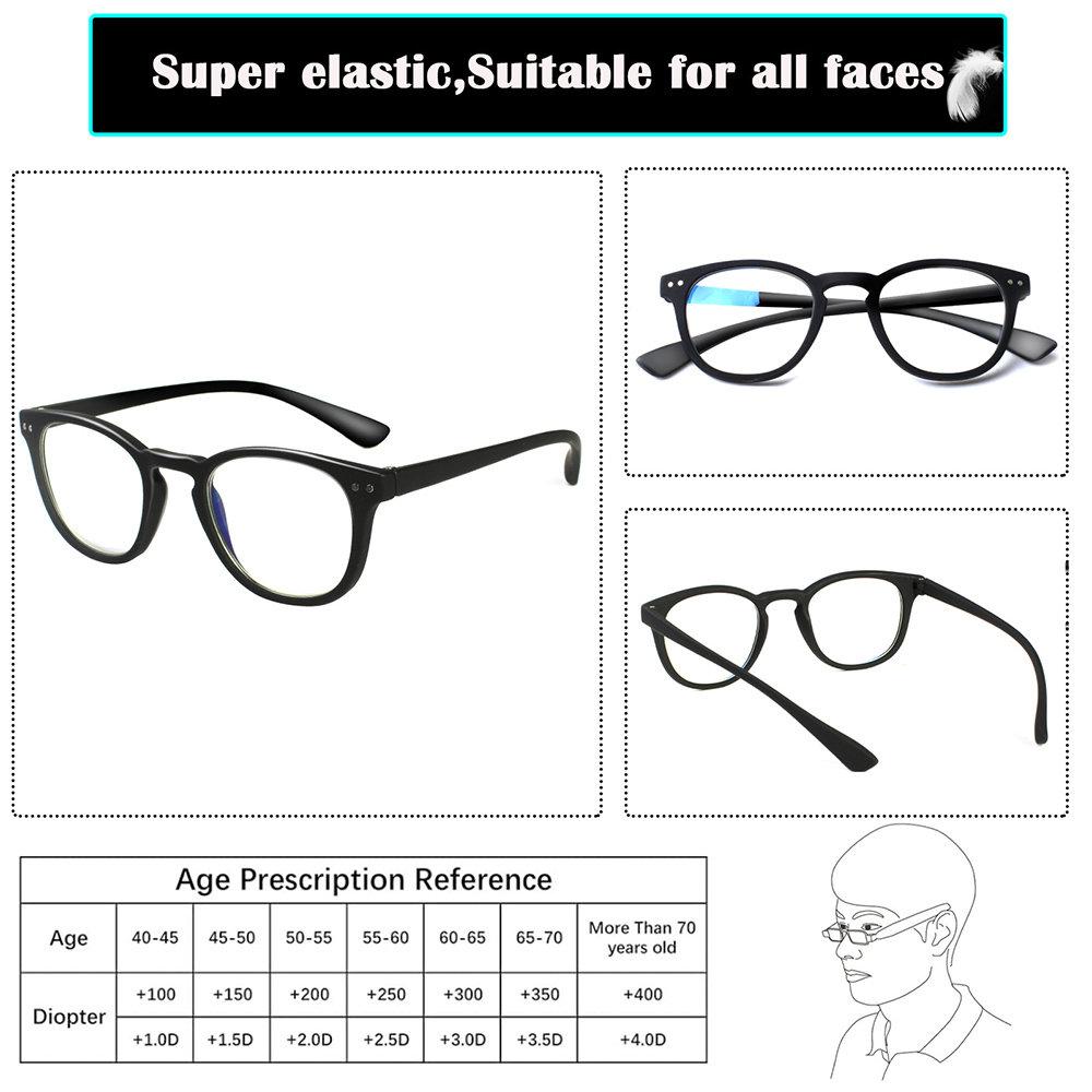 Reading Eyeglasses Blue Light Blocking Women Men Trendy Rectangular Computer Readers Anti Glare UV Ray Filter Eyeglasses