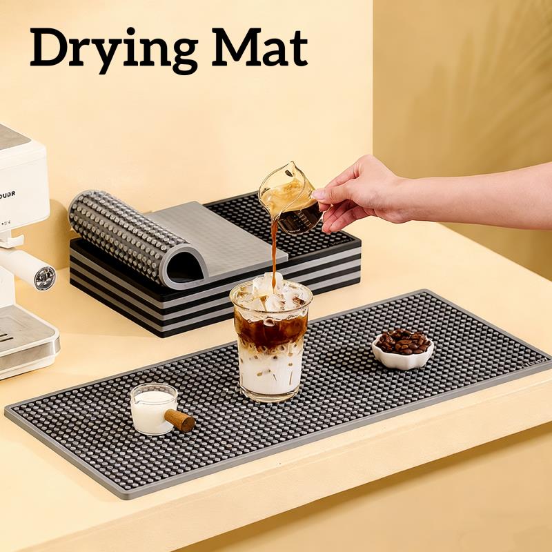 PVC Bar Mat Coffee Maker Countertop Spill Mats Bar Service Mat Dish Glass Drying Mat For Barista Cocktail Bartender 30x15cm