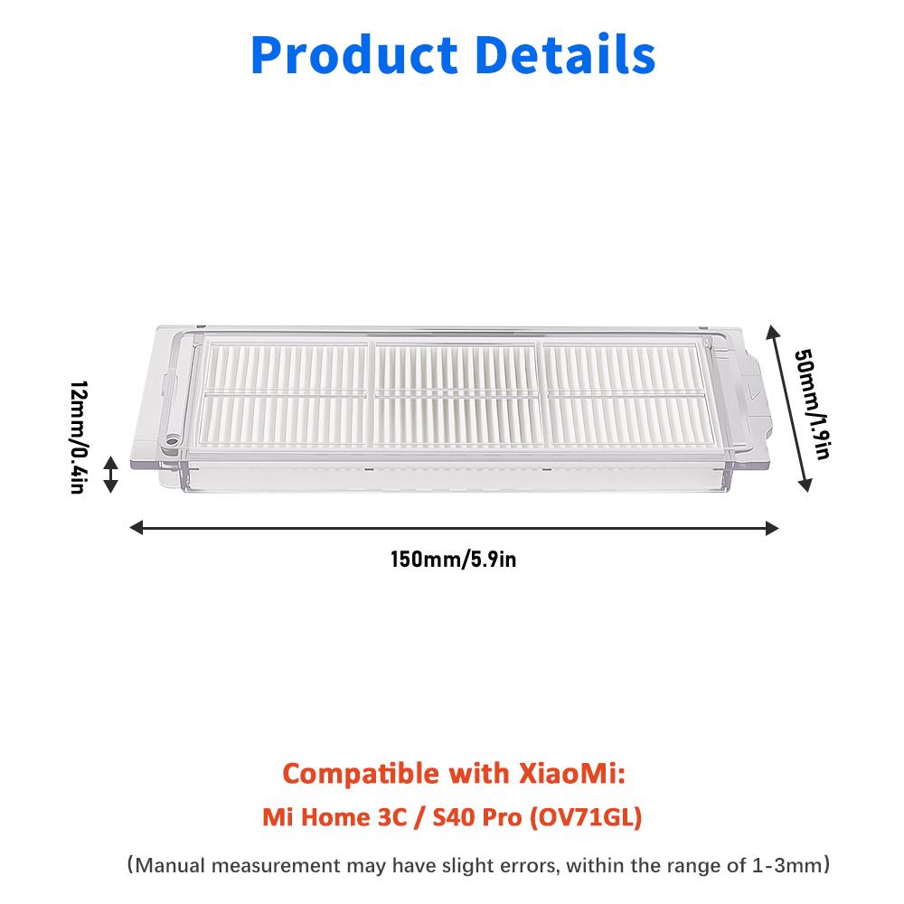 Complete Spare Parts Bundle for Xiaomi S40 PRO / OV71GL Robot Vacuum Mop Cloth Main Roller Side Brushes Dust Bag Washable Filter