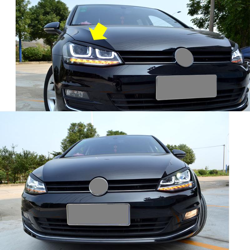 Potrivit pentru accesorii VW Goft 7 2014 2015 2016 2017 far sprânceană pleoapă capac decorativ ornamente din fibră de carbon neagră lucioasă