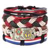 Retro Woven Cowhide Leather Men's Bracelet Set - European & American Handmade DIY Knot
