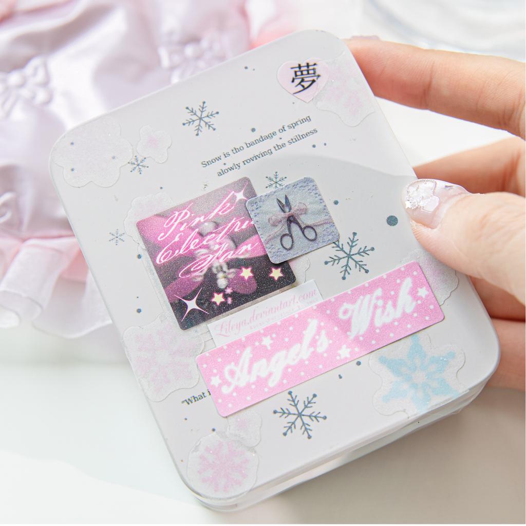 2 Blatt/Beutel Synthetisches Papier Sparkling Fantasy Diary Serie Fantasy Kleine Quadratische Dekorative Aufkleber Für Fotorahmen Kalender