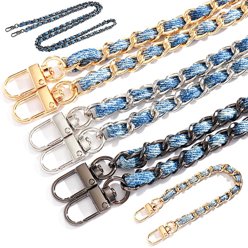 25/120Cm Verstellbare Metalltaschenkette Für Geflochtenen Denim Schulter Crossbody Handtaschenriemen DIY Handgefertigt Abnehmbare Riemen