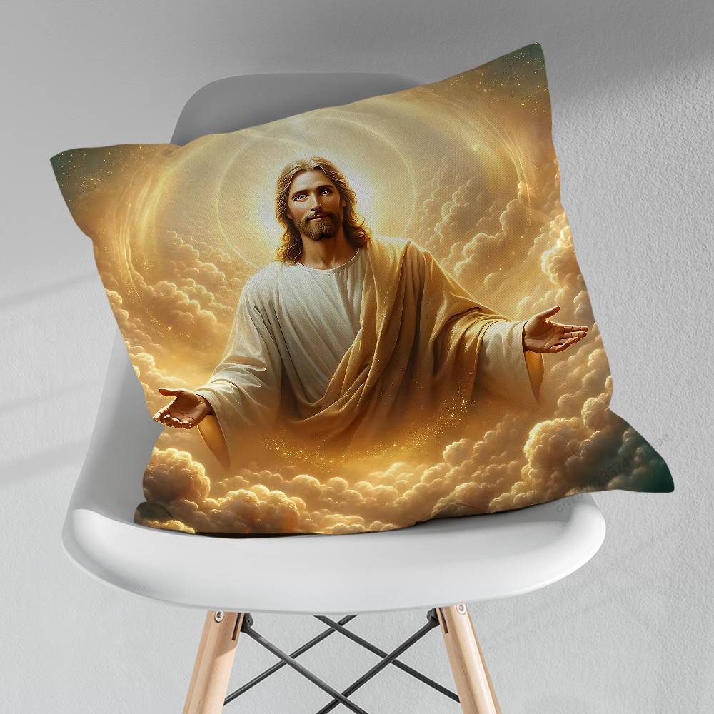 Savior Belief Jesus Pillowcase for Sofa Room Office Decor Printing Merchandise AllMatch Cushion Cover