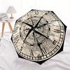 1pc Compass Map Automatic Folding Umbrella, 8-Rib Sturdy Canopy, Portable Travel Umbrella for Outdoor Use