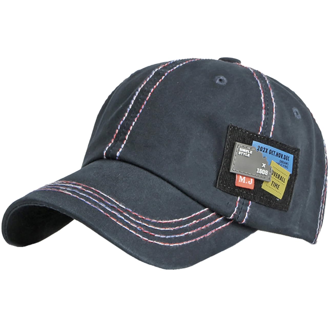 

English CZ148 [White Fang] Hat, Colorful, Patch, Cap, Brim, Cool, Letters, Casual, Women s, Men s, (Navy)