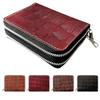 Leo&Aoi Genuine Leather Wallet with Double Zipper, Round Zipper, Accordion-Style Design, Card Slots, Bill Compartment, Coin Purse, for Men and Women,
