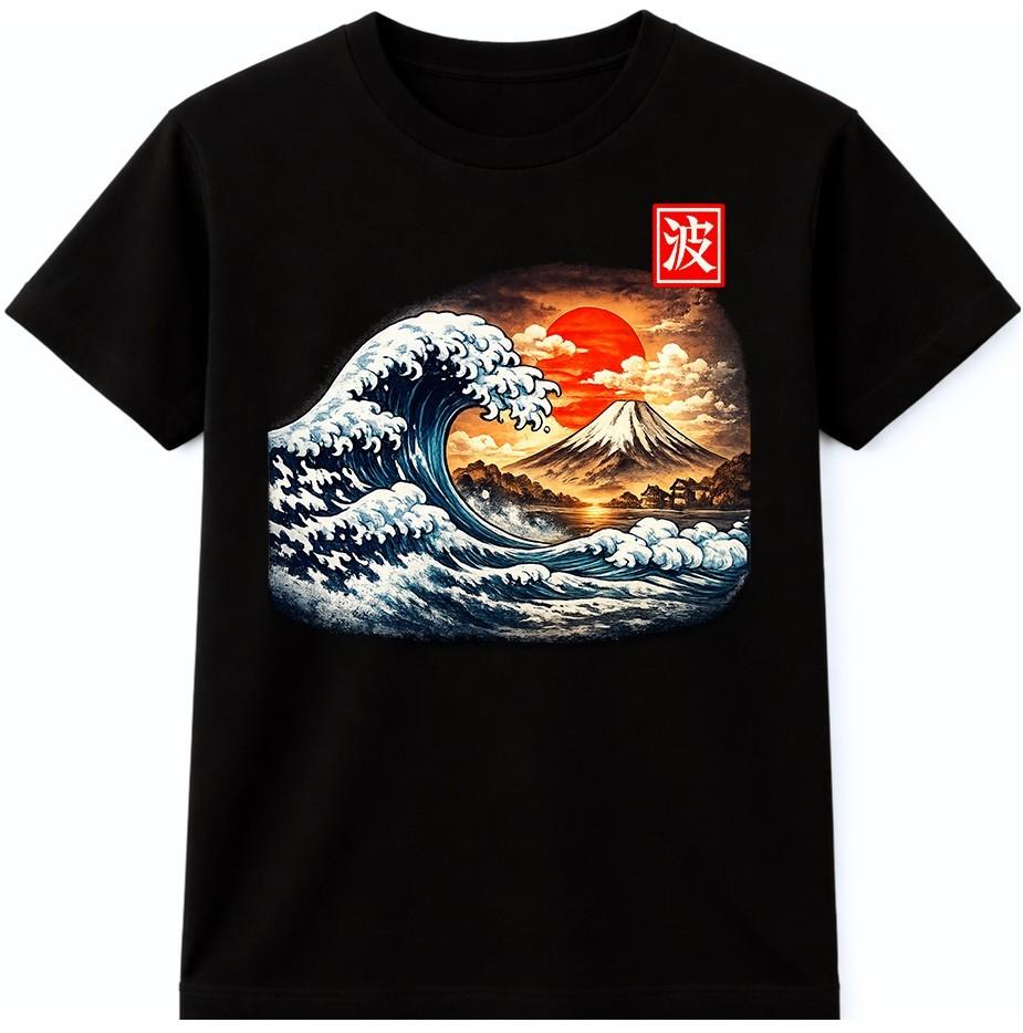 Great Wave Off Kanagawa T Shirt Japanese Ukiyoe Ocean Art Mount Fuji Graphic Tee