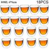 80ML/150ML 2-18PCS Double Wall Glass Kung Fu Tea Cup Transparent Coffee Milk Water Mug High Borosilicate Glass Drinkware Tea Set