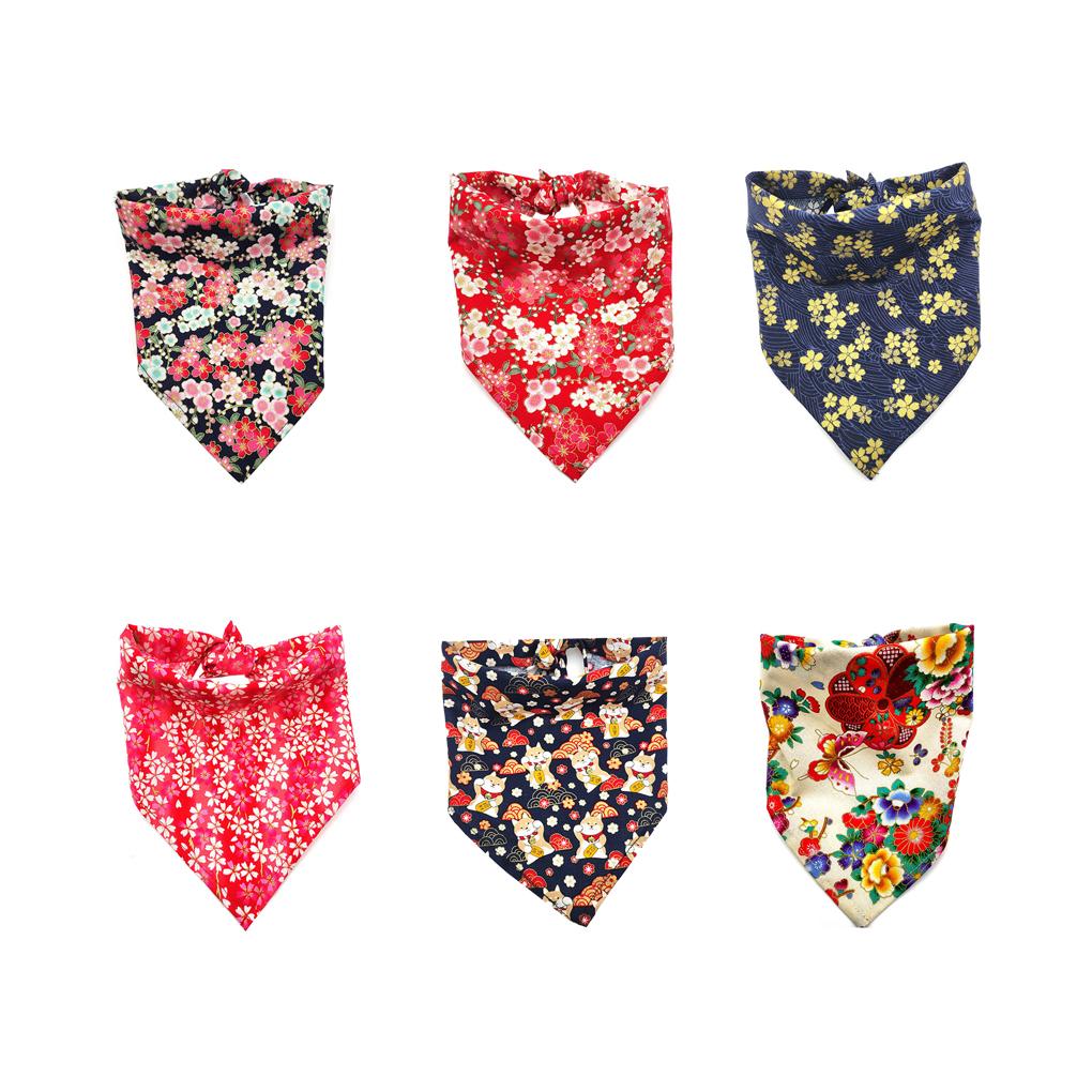 Pet Triangular Saliva Slobber Scarf Single Layer Cloth Washable Neck Towel Decorative Bib Fashion Accessory for Home