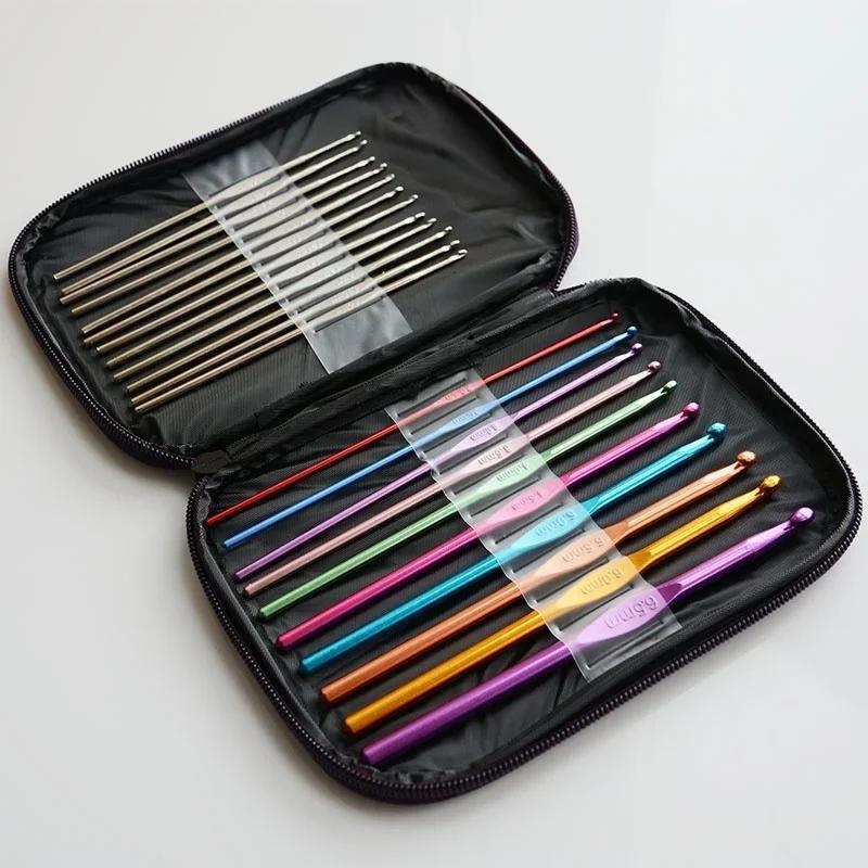 22pcs/Set Crochet Hooks Needles Stitches Knitting Craft Case Crochet Agulha Set Weaving Tools Sewing Tools