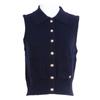 S Family Women's Slim Fit Knitted Cardigan Vest - Sleeveless, PLOLO Collar, Stylish Spring & Autumn Outerwear