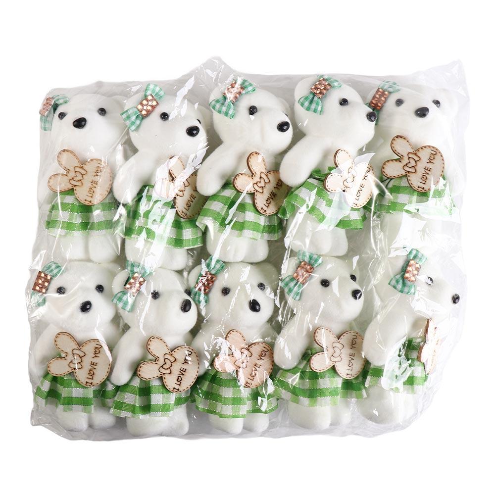 10pcs/bag Plush Doll Mini Bear Flower Bouquet Plush Animal Cartoon Bouquet Doll  Girl Birthday Gift