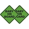 2pcs Reflective Car Sticker Baby on Board High Intensity Reflective Sticker for Car Waterproof Safety Warning Auto Bumper Window Sticker Kids on