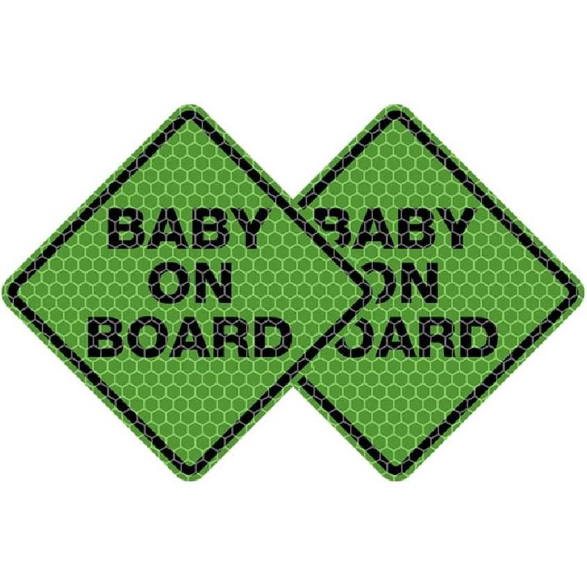 2pcs Reflective Car Sticker Baby on Board High Intensity Reflective Sticker for Car Waterproof Safety Warning Auto Bumper Window Sticker Kids on