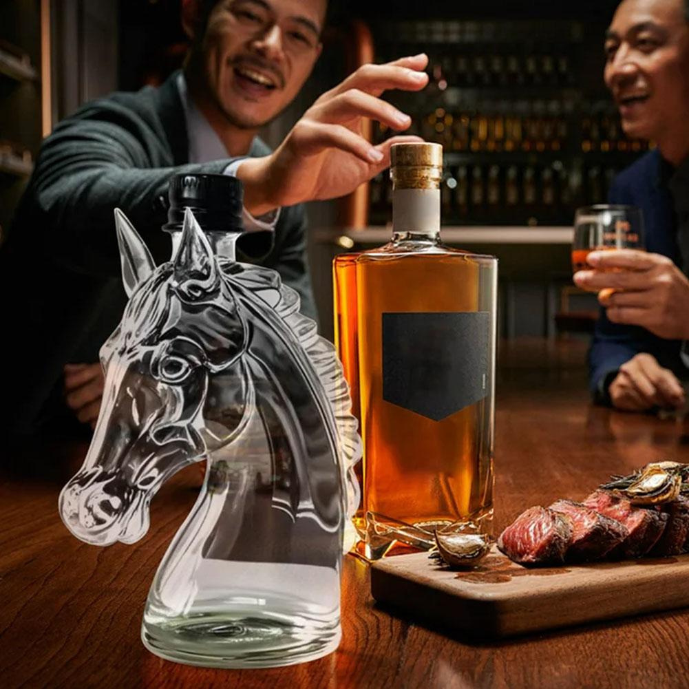 Módní socha koňské hlavy Karafka na whisky s nepropustnou zátkou Lahev na whisky Bourbon Brandy Lahev na alkohol Dárek