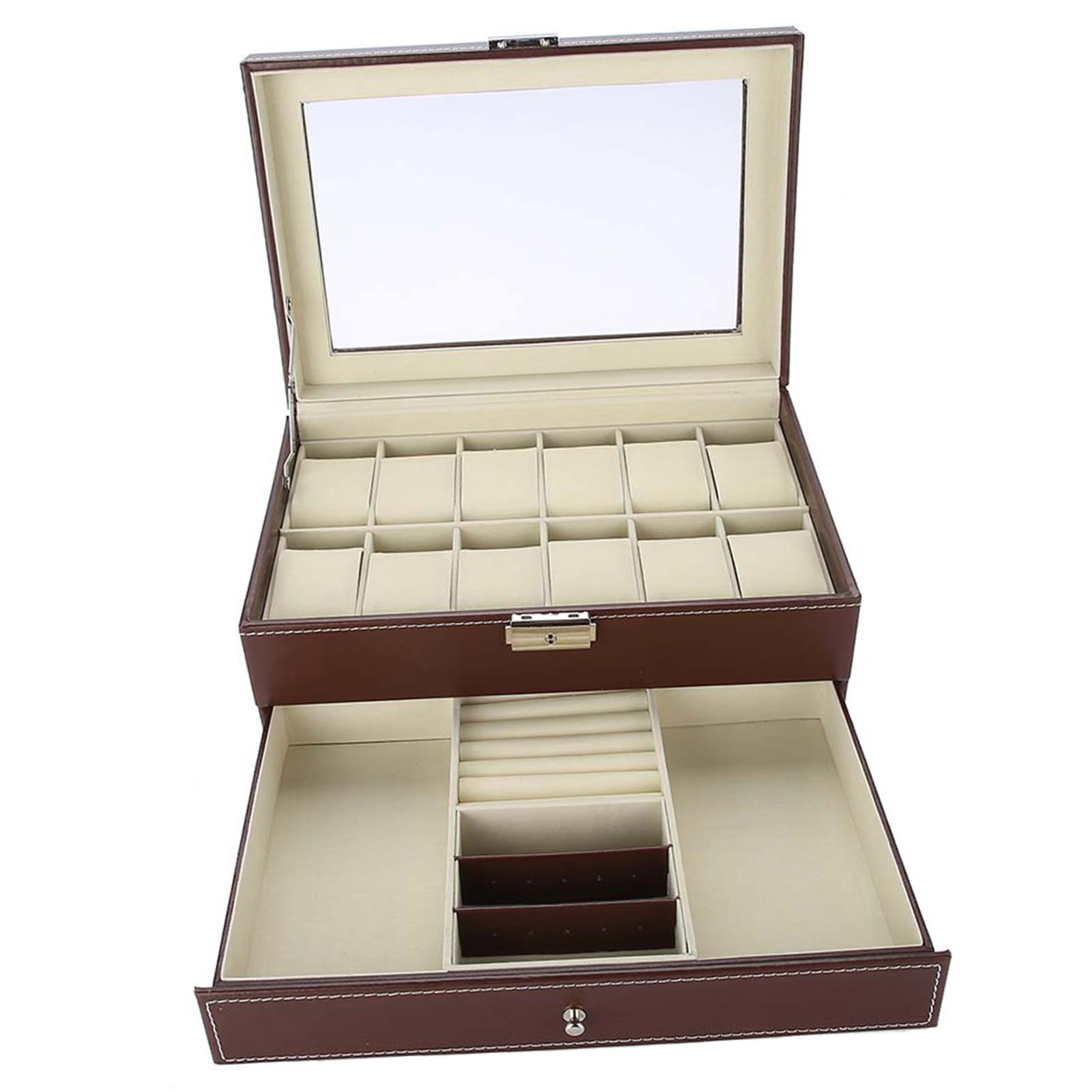 Double Layers 12 Slots PU Leather