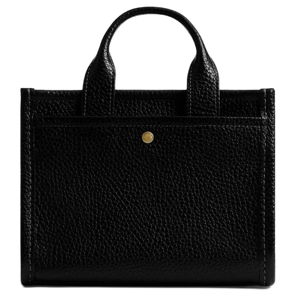 Coach Cargo 20 Logo Print Gold Hardware Pebble Leather Tote Bag Women Tote Black CAO26-B4BK