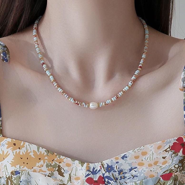 Женственный Стиль Модное Нишевое Осенне-Зимнее Бусинное Ожерелье necklace