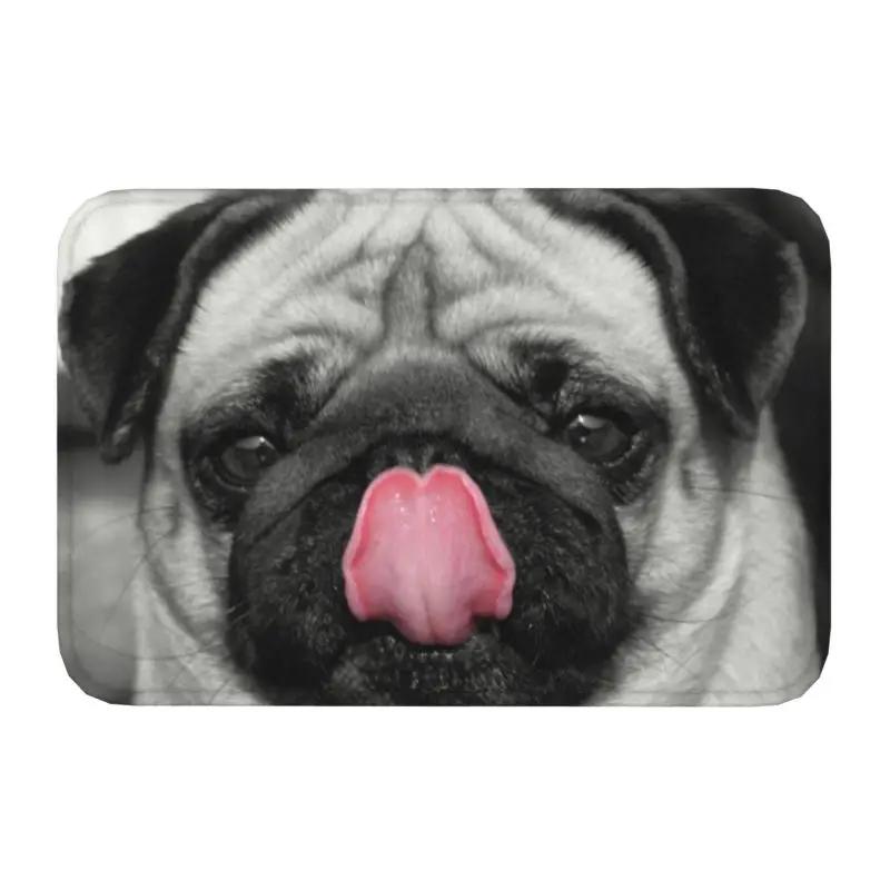 Pug Colorful Pugs Art Dog Pet Lover Floor Door Bathroom Kitchen Mat Anti-Slip Indoor Cute Pet Doormat Toilet Entrance Carpet Rug