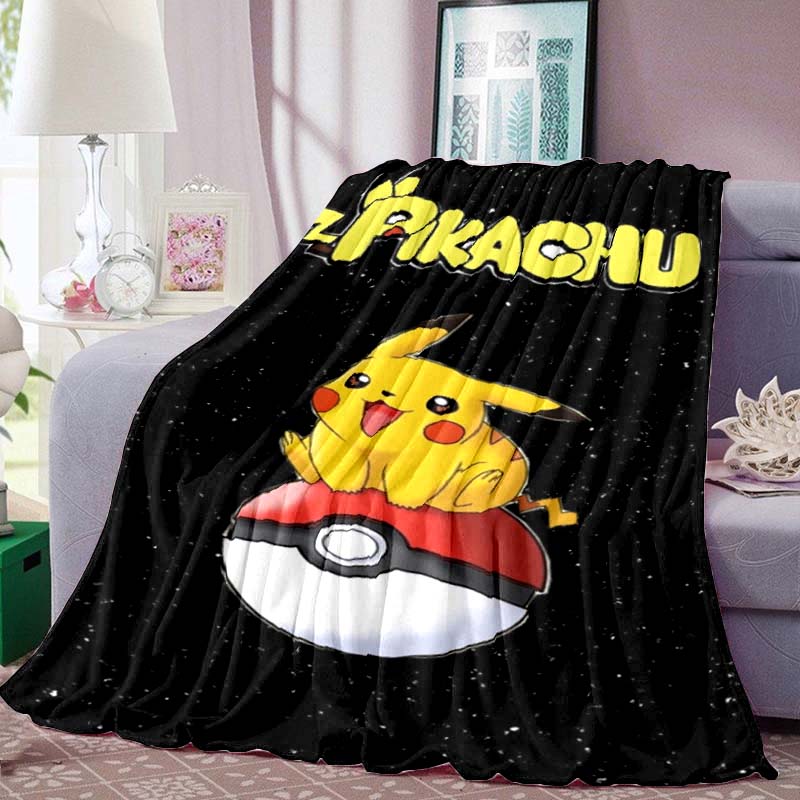 Pokémon Pikachu Series Flannel Blanket—Soft To the Touch, the Perfect Choice for Home Relaxation; an Excellent Gift for Pokémon