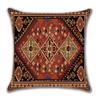 4 Pièces Housse de Coussin Kilim Persan Double Face, Rouge Géométrique Tribal Bohème Housse de Coussin d'Appoint (Sans inserts)