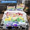 Colorful Dream Island Collage 3pcs K-pop Music Group Bedding set,Ideal for Bedroom, Dormitory,Including Duvet Cover And 2pcs Pillowcases,Fan Gifts