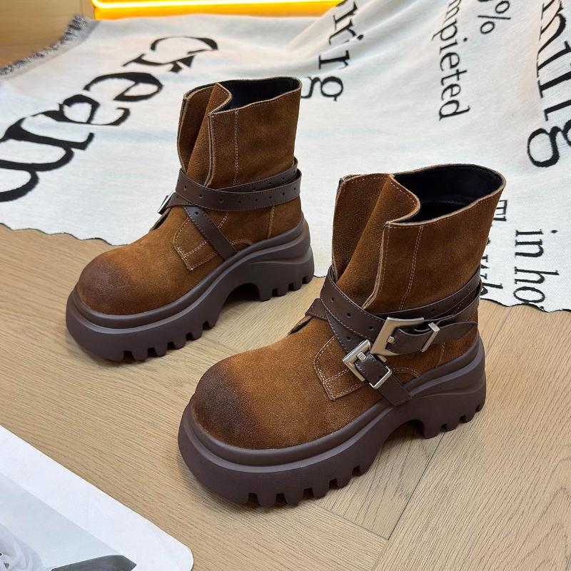 Fashion Ankle Boots Women Platform Chunky Shoes 2025 Trend New Fashion Winter Casual Snow Boots Brand Buckle Woman Botas Mujer Zapatos
