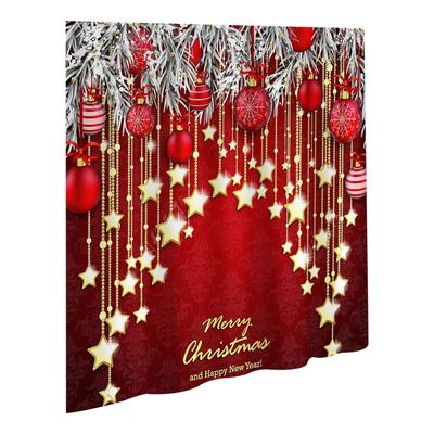 Cortinas de chuveiro de Feliz Natal para banheiro, caminhão vermelho e gnomos e boneco de neve inverno tecido impermeável cortina de chuveiro, cortina de chuveiro para casa banheiro