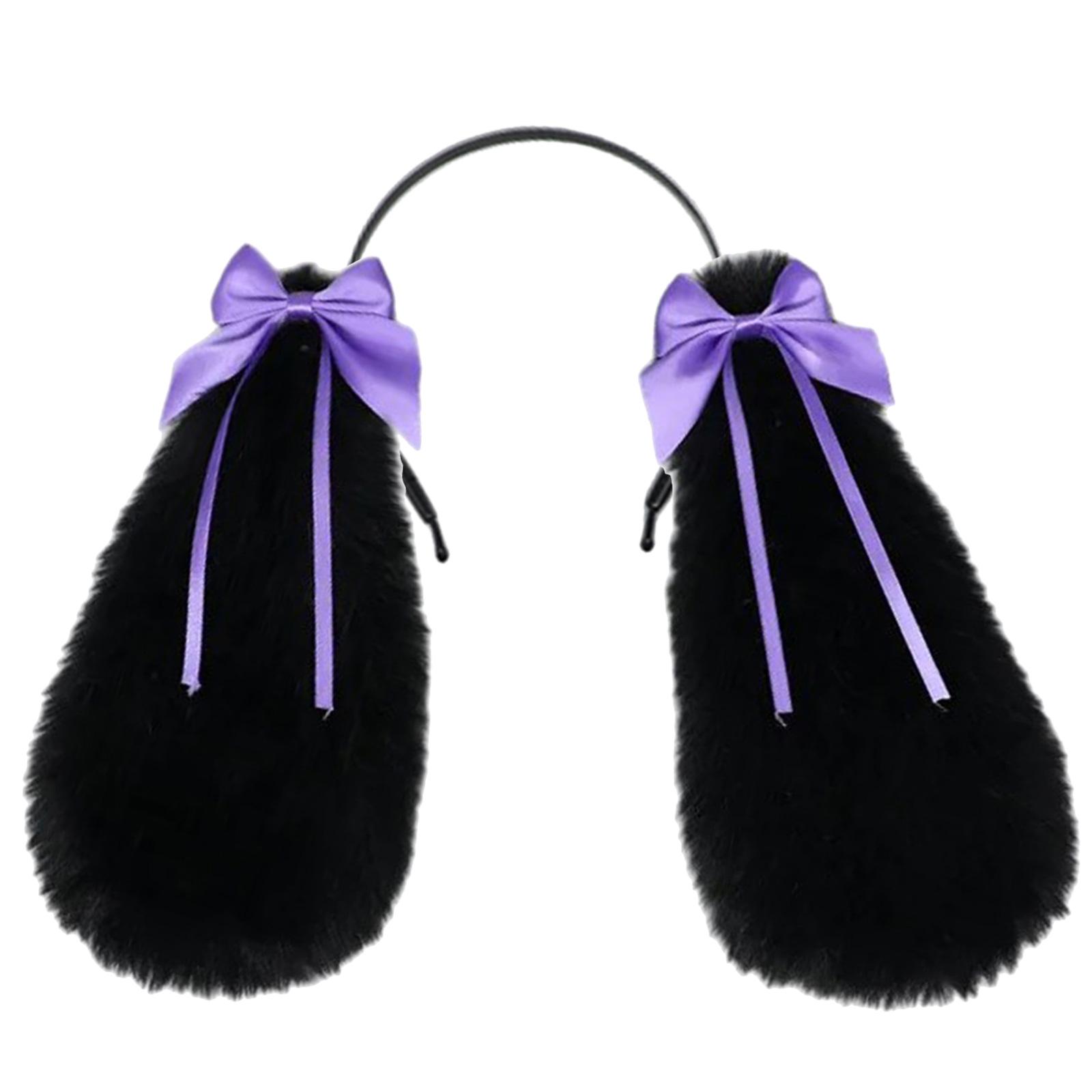 

Furry Rabbit Hair Hoop Cosplay Anime COSPLAY Halloween Cartoon Role Playing Fursuit Prom Party Live Show Accessories чёрный